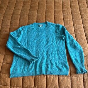 Aqua Cashmere Pointelle Sweater